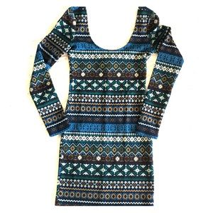 Tribal short blue dress